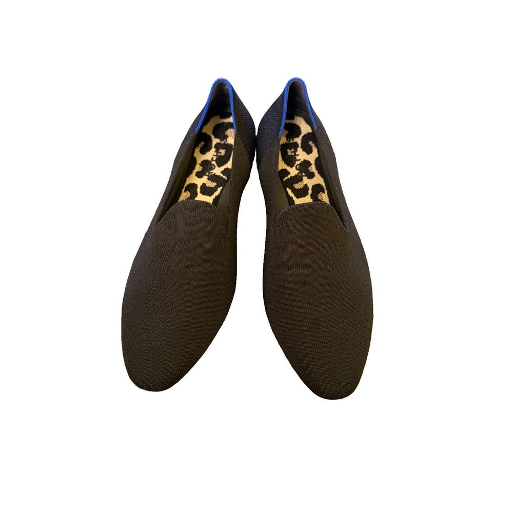 Rothy Almond Loafers 11 Black Leopard Insole Classic Professional Flats